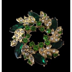Broche couronne de fleurs
