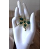 Broche papillon émail strass dorée — multicolore ou verte