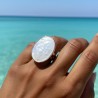 Bague en nacre d'abalone ovale