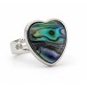 Bague en nacre d'abalone coeur