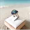 Bague en nacre d'abalone coeur