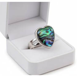 Bague en nacre d'abalone coeur
