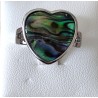 Bague en nacre d'abalone coeur