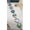 Bracelet en nacre d'abalone sept cœurs