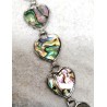 Bracelet en nacre d'abalone sept cœurs