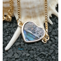 Bracelet doré avec pièce en nacre abalone