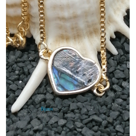Bracelet doré avec pièce en nacre abalone