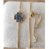 Bracelet doré avec pièce en nacre abalone