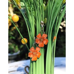 Boucles d'oreilles émaillées en fleur