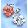 Boucles d'oreilles émaillées en fleur