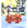 Boucles d'oreilles émaillées en fleur