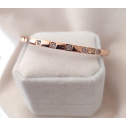 Bracelet Jonc 7 Brillants Acier Inoxydable – Doré, Argenté ou Or Rose