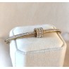 Bracelet Jonc Ouverture Cylindre Strass – Acier Inoxydable Doré ou Argenté