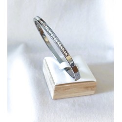 Bracelet Jonc Strass Acier Inoxydable – Ligne Brillante Doré, Argenté ou Or Rose