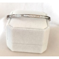 Bracelet Jonc Strass Acier Inoxydable – Ligne Brillante Doré, Argenté ou Or Rose