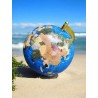 Globe terrestre en pierres semi précieuses océan Bleu Navy