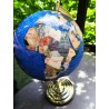Globe terrestre en pierres semi précieuses océan Bleu Navy