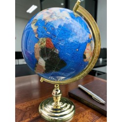 Globe terrestre en pierres semi précieuses océan Bleu Navy