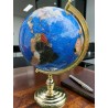 Globe terrestre en pierres semi précieuses océan Bleu Navy