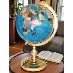 Globe en pierres semi précieuses océan Bleu Ciel