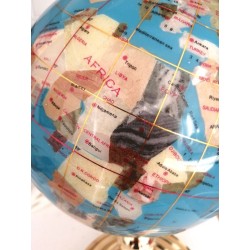 Globe en pierres semi précieuses océan Bleu Ciel