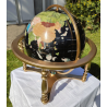 Globe terrestre pierres fines océan noir 4 pieds Or