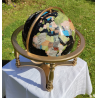 Globe terrestre pierres fines océan noir 4 pieds Or