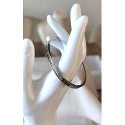 Bracelet Jonc Strass Acier Inoxydable – Ligne Brillante Doré, Argenté ou Or Rose