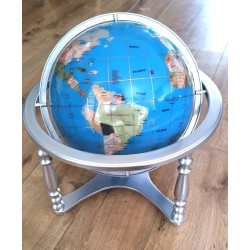 Globe terrestre pierres semi précieuses océan bleu turquoise 4 pieds