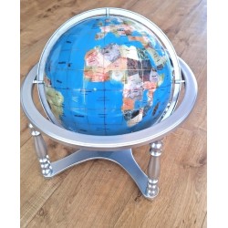 Globe terrestre pierres semi précieuses océan bleu turquoise 4 pieds