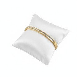 Bracelet Jonc Strass Acier Inoxydable – Ligne Brillante Doré, Argenté ou Or Rose