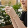 Bracelet Jonc Strass Acier Inoxydable – Ligne Brillante Doré, Argenté ou Or Rose