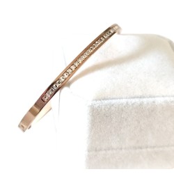 Bracelet Jonc Strass Acier Inoxydable – Ligne Brillante Doré, Argenté ou Or Rose