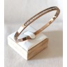 Bracelet Jonc Strass Acier Inoxydable – Ligne Brillante Doré, Argenté ou Or Rose