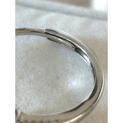 Bague halo saphir zirconium argent sterling ajustable – pavé brillant
