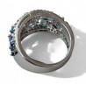 Bague pavée zirconium multicolore – anneau large élégant femme