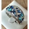 Bague pavée zirconium multicolore – anneau large élégant femme
