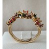 Bague fleur multicolore zirconium ajustable – dorée ou argentée