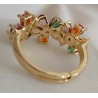 Bague fleur multicolore zirconium ajustable – dorée ou argentée