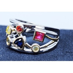 Bague géométrique oxyde de zirconium – Bijou moderne et élégant