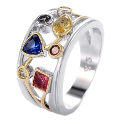 Bague géométrique oxyde de zirconium – Bijou moderne et élégant