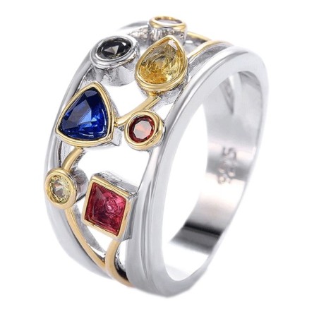 Bague géométrique oxyde de zirconium – Bijou moderne et élégant