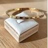Bracelet Jonc 7 Brillants Acier Inoxydable – Doré, Argenté ou Or Rose
