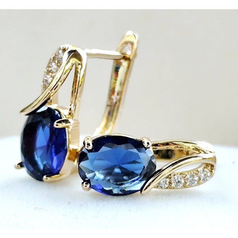 Boucles d’oreilles zirconium ovales – doré ou argenté