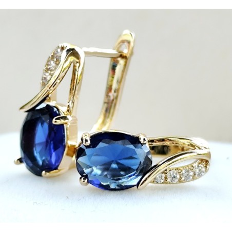 Boucles d’oreilles zirconium ovales – doré ou argenté