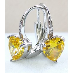 Boucles d’oreilles cœur zirconium – doré ou argenté