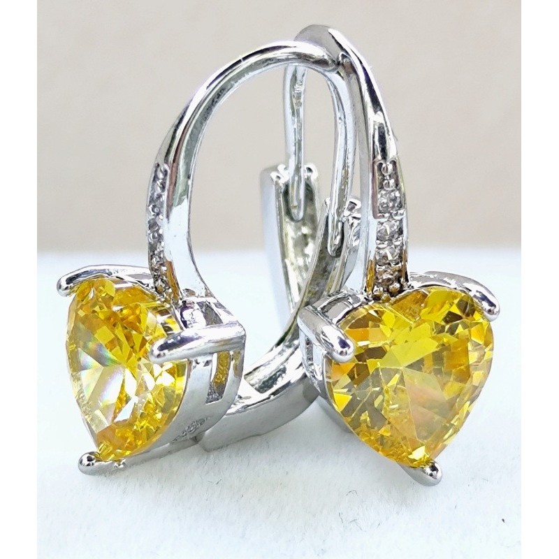 Boucles d’oreilles cœur zirconium – doré ou argenté
