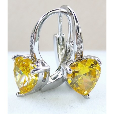 Boucles d’oreilles cœur zirconium – doré ou argenté