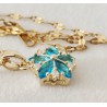 Pendentif fleur doré zircon cubique — 6 couleurs