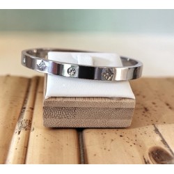 Bracelet Jonc Étoiles et Strass – Acier Inoxydable Doré ou Argenté